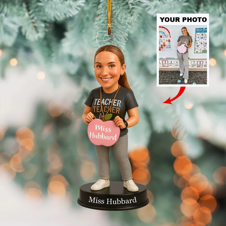 Best Teacher Ever - Personalized Photo Ornament - Christmas Gift For Teacher AGP0HT014