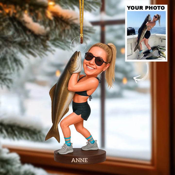Ocean Queen - Personalized Photo Ornament - Christmas Gift For Fishing Lovers AGP0DH035