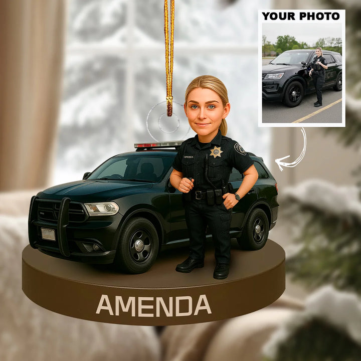Protect and Serve - Personalized Photo Ornament - Christmas Gift For Policewomen AGP0DH034