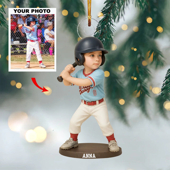 Batter Up - Personalized Photo Ornament - Christmas Gift For Sport Loving Kids AGP0DH040