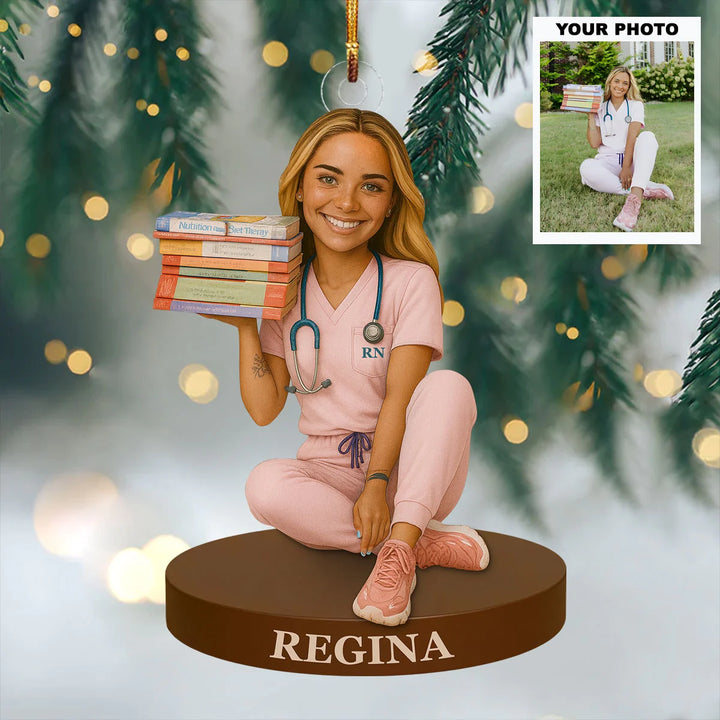 Strong Nurse Queen - Personalized Photo Ornament - Christmas Gift For Nurses AGP0DH044
