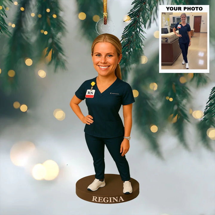 Hero of Wellness - Personalized Photo Ornament - Christmas Gift For Nurses AGP0DH045
