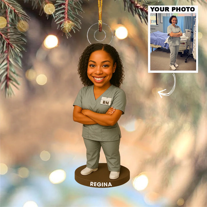 Slay Nurse Queen - Personalized Photo Ornament - Christmas Gift For Nurses AGP0DH047