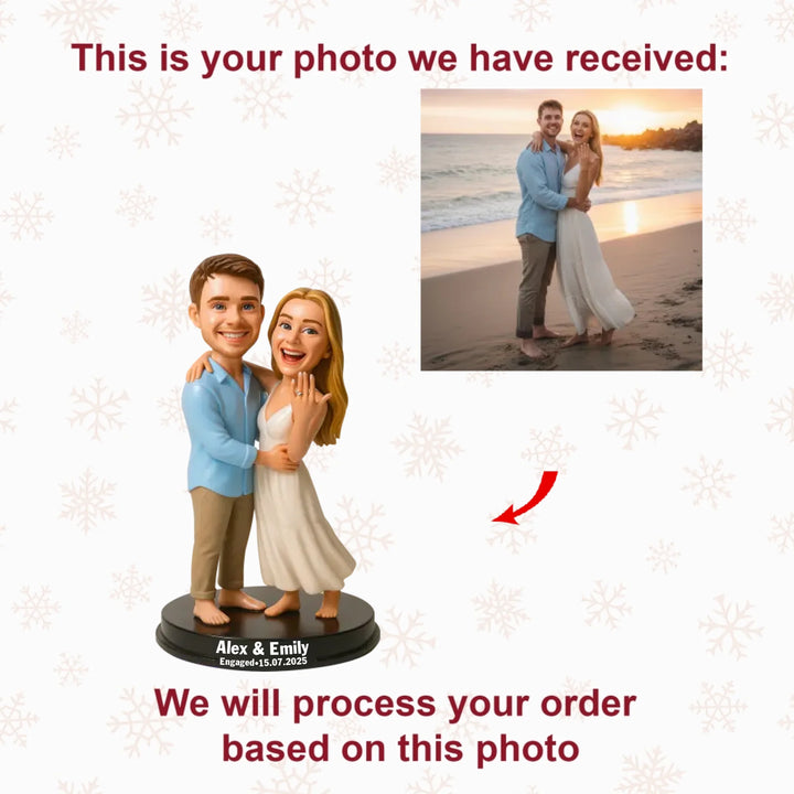 Happily Engaged - Personalized Photo Ornament - Christmas Gift For Newly Engaged, Future Wife, Future Husband AGP0NL021