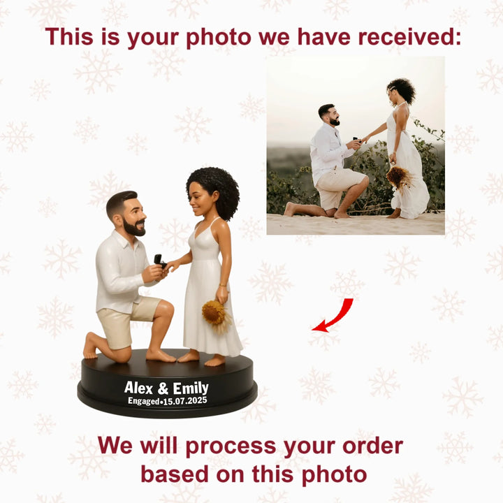 Engaged Hearts - Personalized Photo Ornament - Christmas Gift For Newly Engaged, Future Wife, Future Husband AGP0NL020