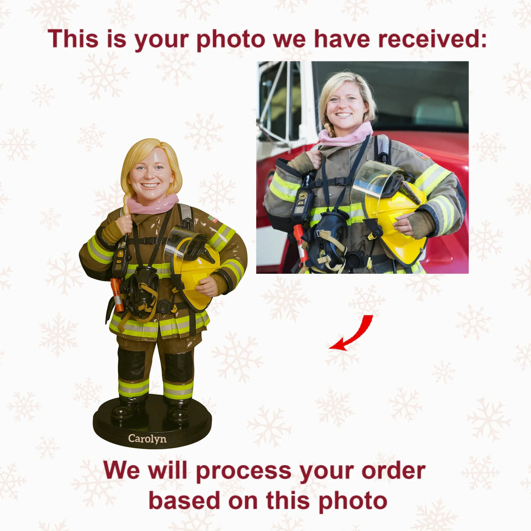 Courage Under Fire - Personalized Photo Ornament - Christmas Gift For Firefighter AGP0NL017