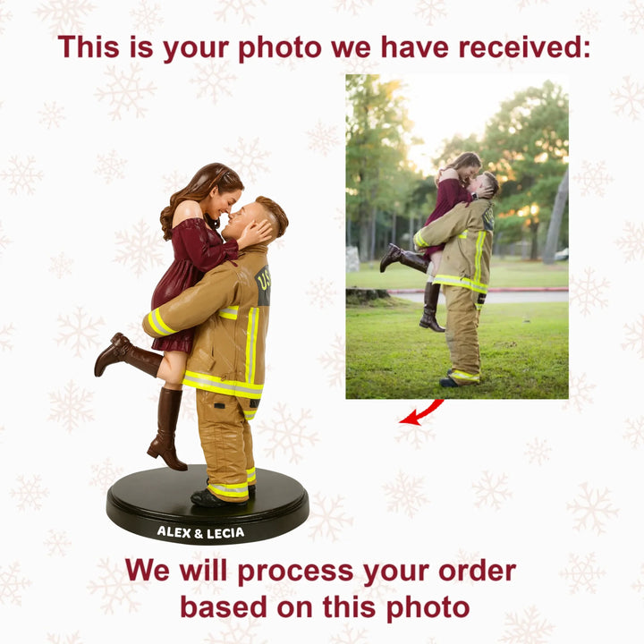 Our Fire Love - Personalized Photo Ornament - Christmas Gift For Firefighter AGP0NL018