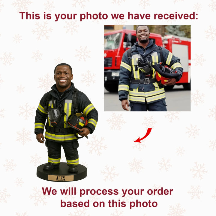 Honor and Courage - Personalized Photo Ornament - Christmas Gift For Firefighter AGP0NL015