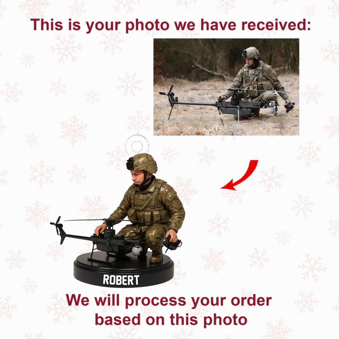 True Patriot - Personalized Photo Ornament - Christmas Gift For Soldiers, Veterans AGP0NL033