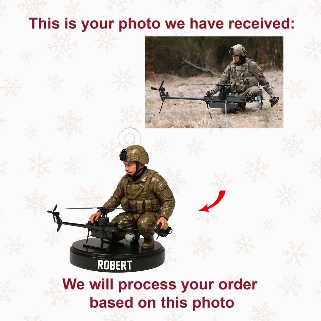 True Patriot - Personalized Photo Ornament - Christmas Gift For Soldiers, Veterans AGP0NL033