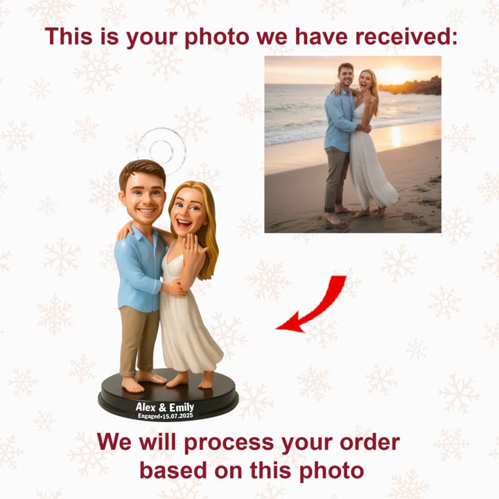 Happily Engaged - Personalized Photo Ornament - Christmas Gift For Newly Engaged, Future Wife, Future Husband AGP0NL021