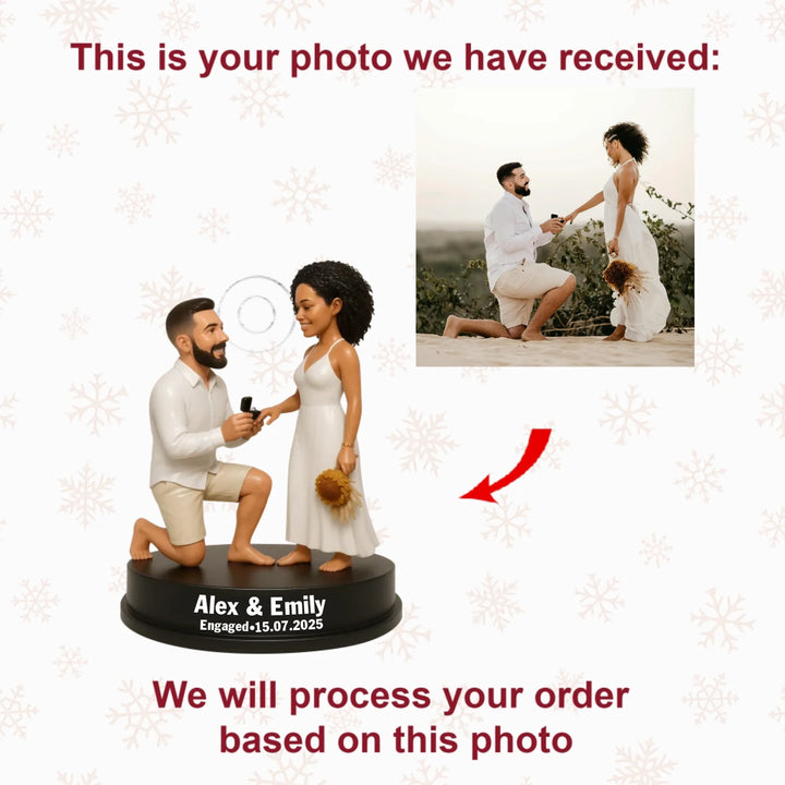 Engaged Hearts - Personalized Photo Ornament - Christmas Gift For Newly Engaged, Future Wife, Future Husband AGP0NL020