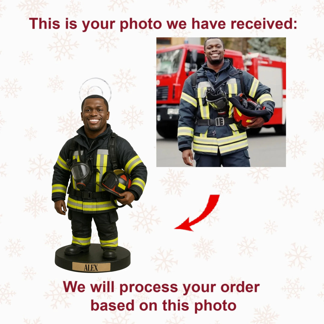Honor and Courage - Personalized Photo Ornament - Christmas Gift For Firefighter AGP0NL015