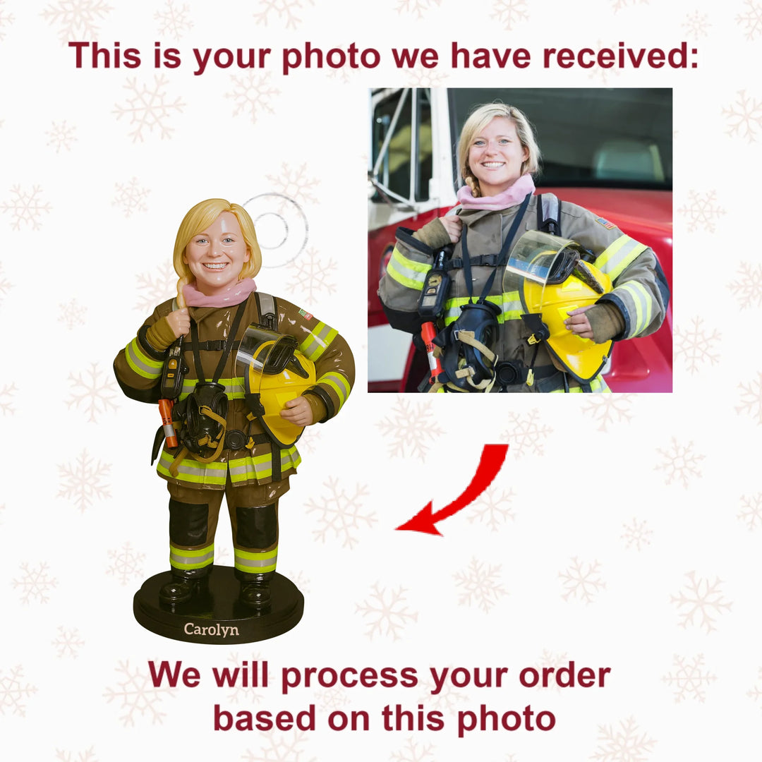 Courage Under Fire - Personalized Photo Ornament - Christmas Gift For Firefighter AGP0NL017