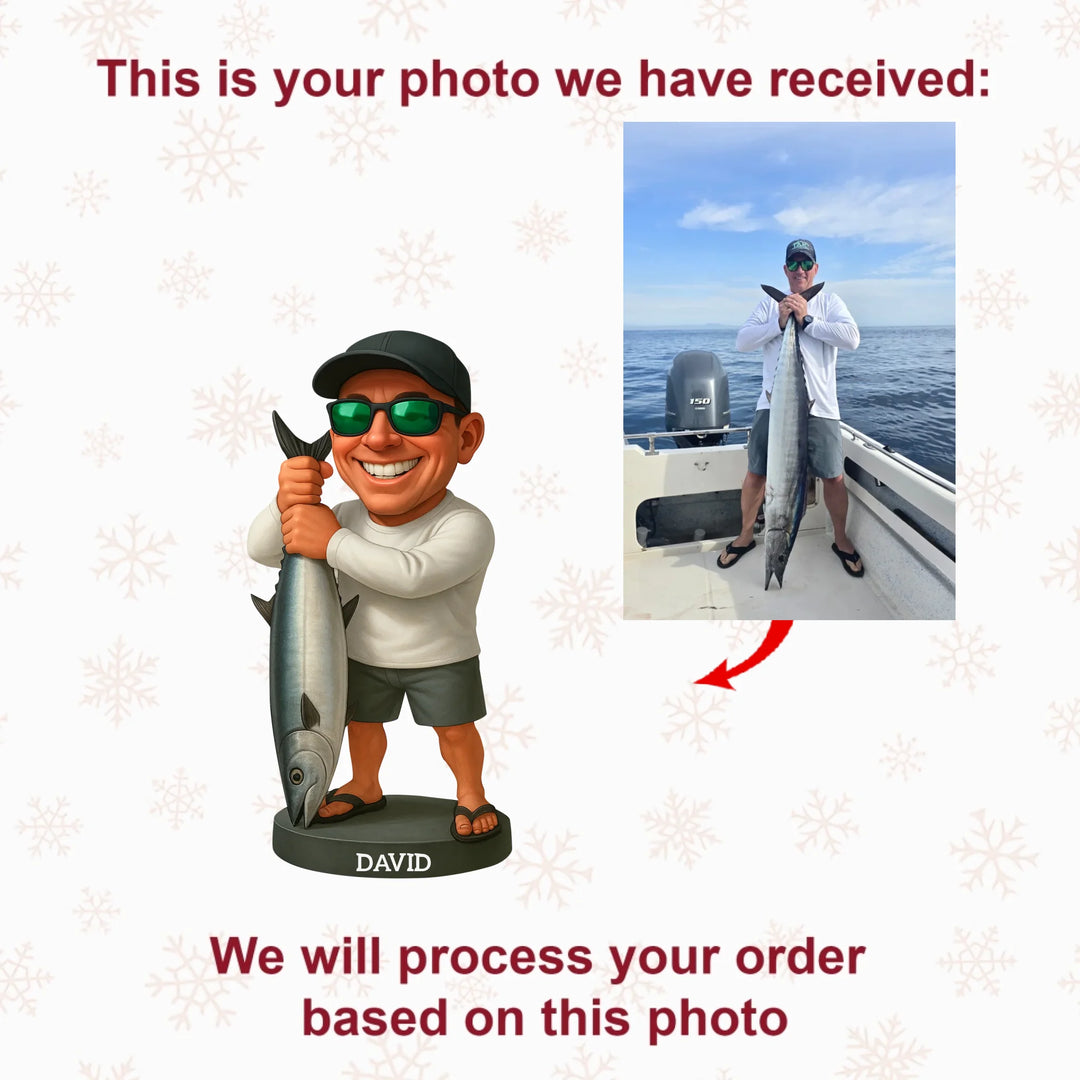 Big Game Fisher - Personalized Photo Ornament - Gift For Fishing Lovers AGP0HT005