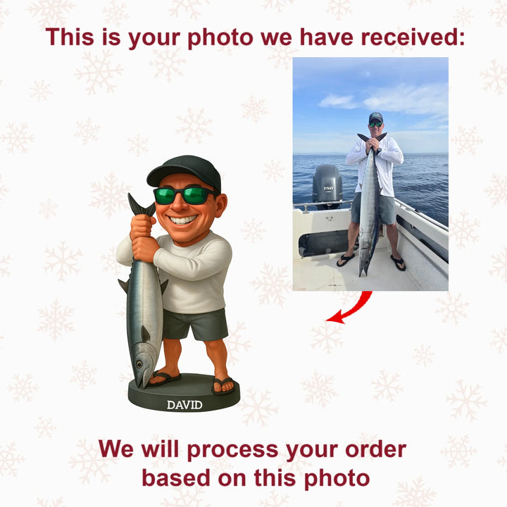 Big Game Fisher - Personalized Photo Ornament - Gift For Fishing Lovers AGP0HT005