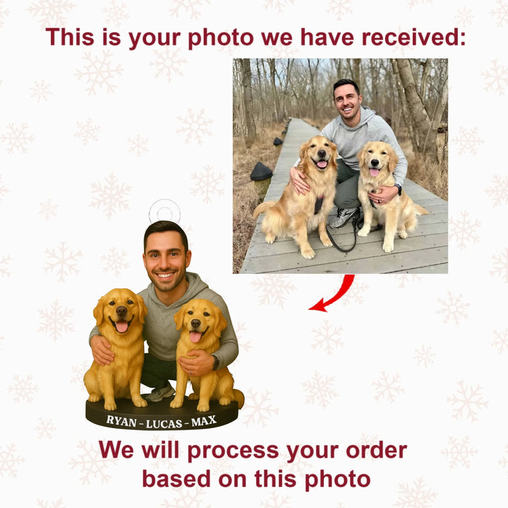 Golden Bond - Personalized Photo Ornament - Christmas Gift For Dog Lover, Dog Mom, Dog Dad, Pet Lover AGP0HT007