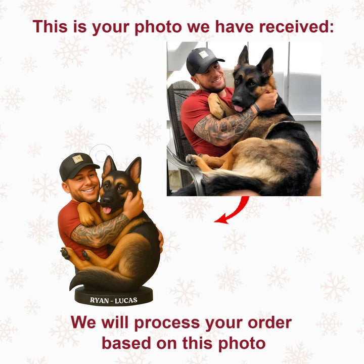 Loyal Embrace - Personalized Photo Ornament - Christmas Gift For Dog Lover, Dog Mom, Dog Dad, Pet Lover AGP0HT008