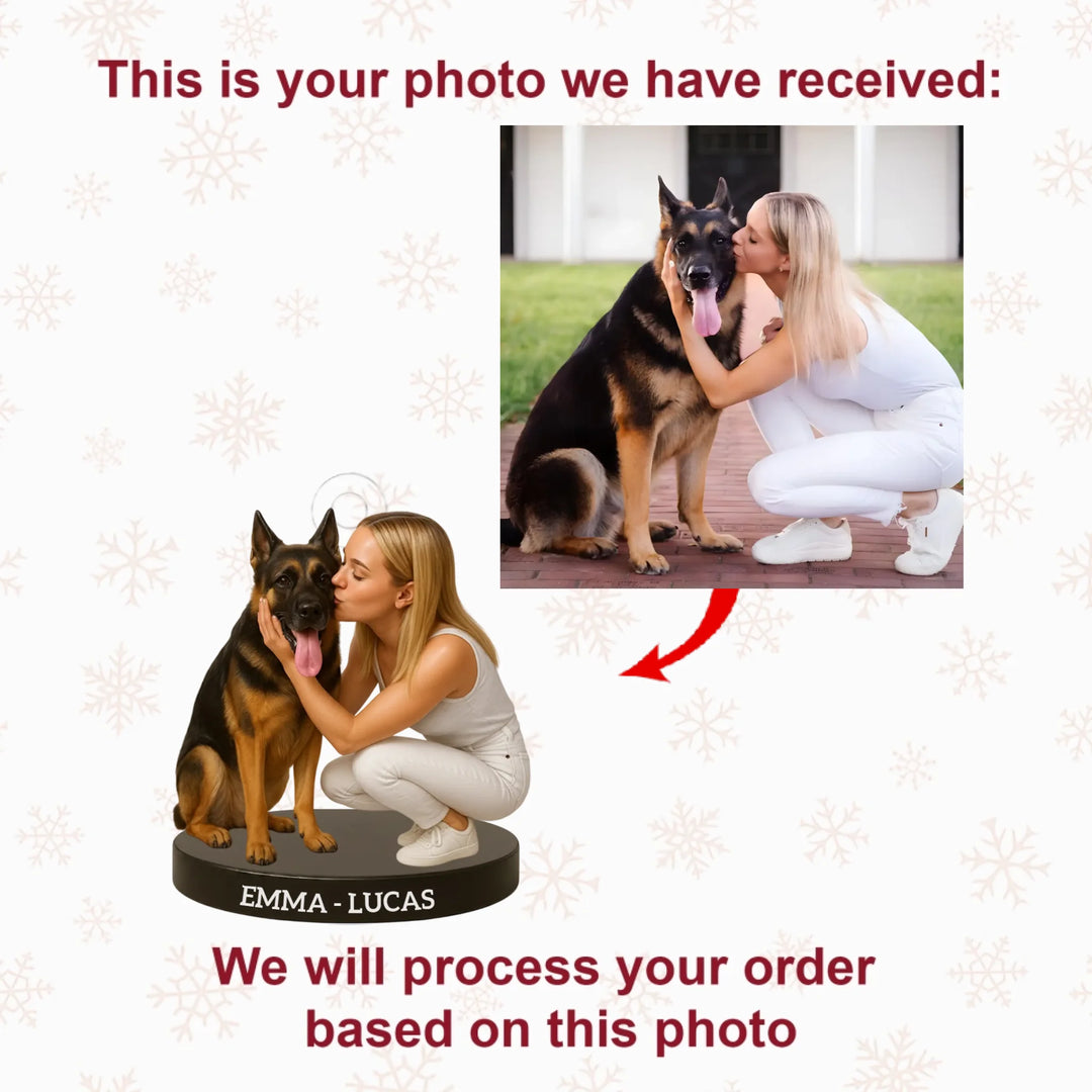 Puppy Kiss - Personalized Photo Ornament - Christmas Gift For Dog Lover, Dog Mom, Dog Dad, Pet Lover AGP0HT009