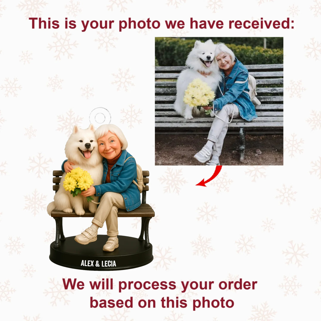 Dog Mom’s Hug - Personalized Photo Ornament - Christmas Gift For Dog Lover, Dog Mom, Dog Dad, Pet Lover AGP0HT015
