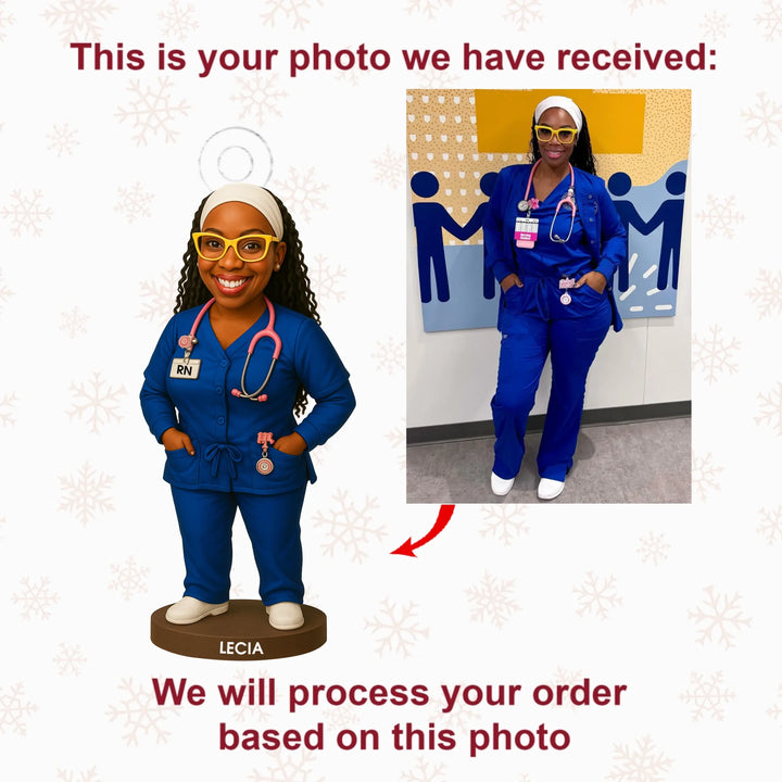 Slay And Caring - Personalized Photo Ornament - Christmas Gift For Nurses AGP0DH046