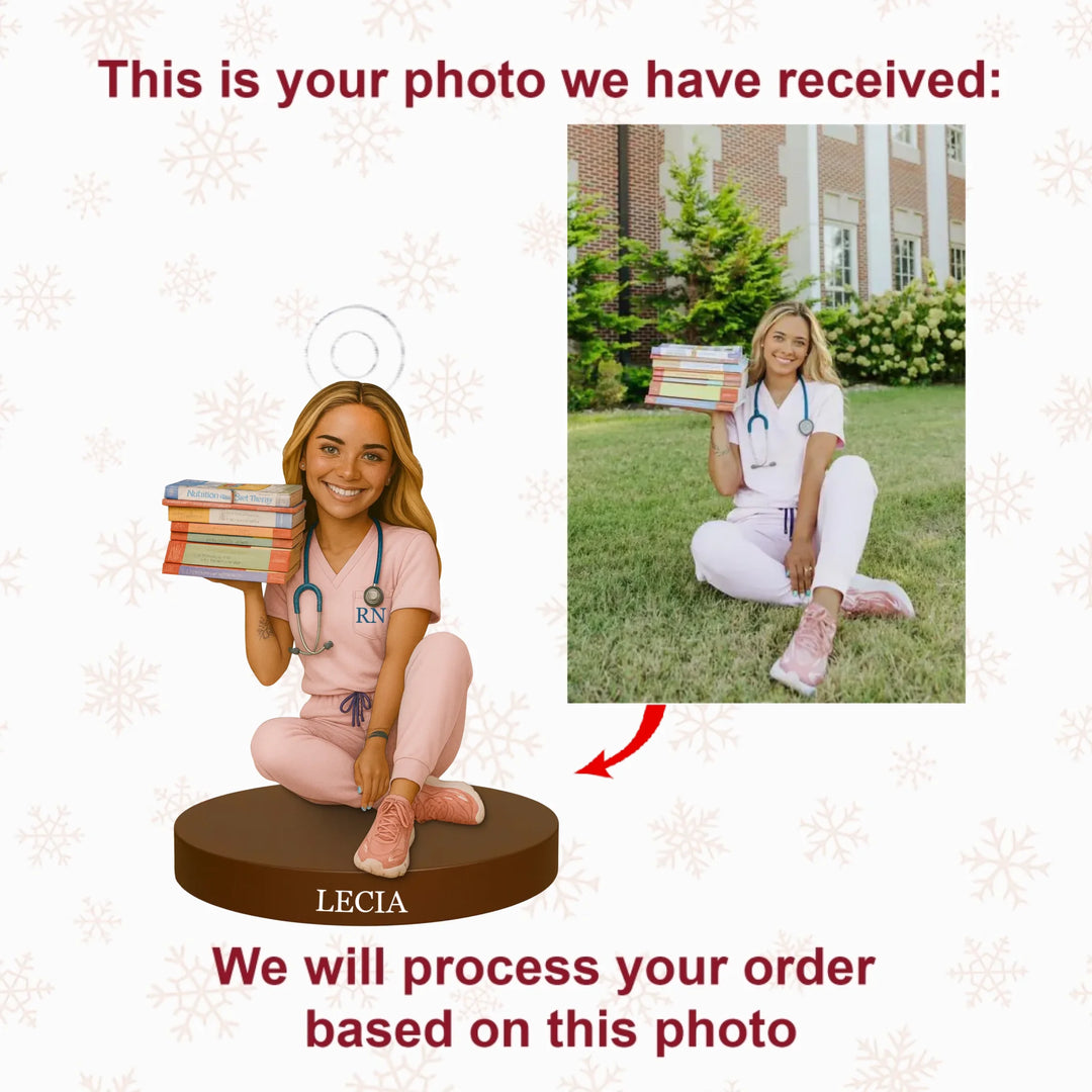 Strong Nurse Queen - Personalized Photo Ornament - Christmas Gift For Nurses AGP0DH044