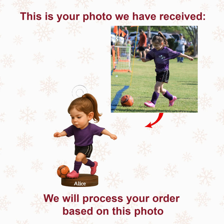 Kickoff Little Star - Personalized Photo Ornament - Christmas Gift For Sport Loving Kids AGP0DH039