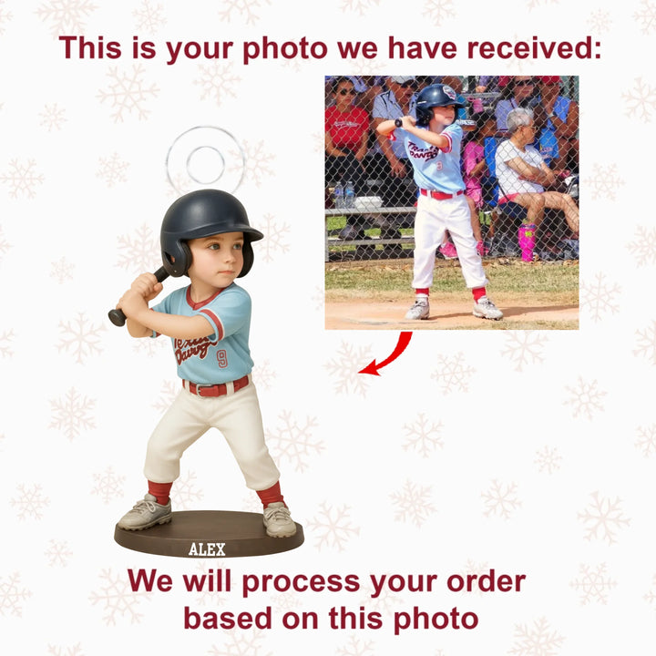 Batter Up - Personalized Photo Ornament - Christmas Gift For Sport Loving Kids AGP0DH040