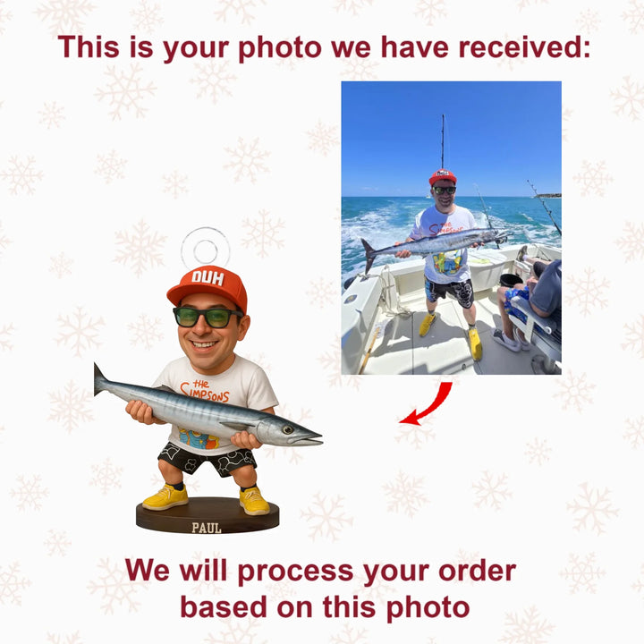 Big Day Out - Personalized Photo Ornament - Christmas Gift For Fishing Lovers AGP0DH037