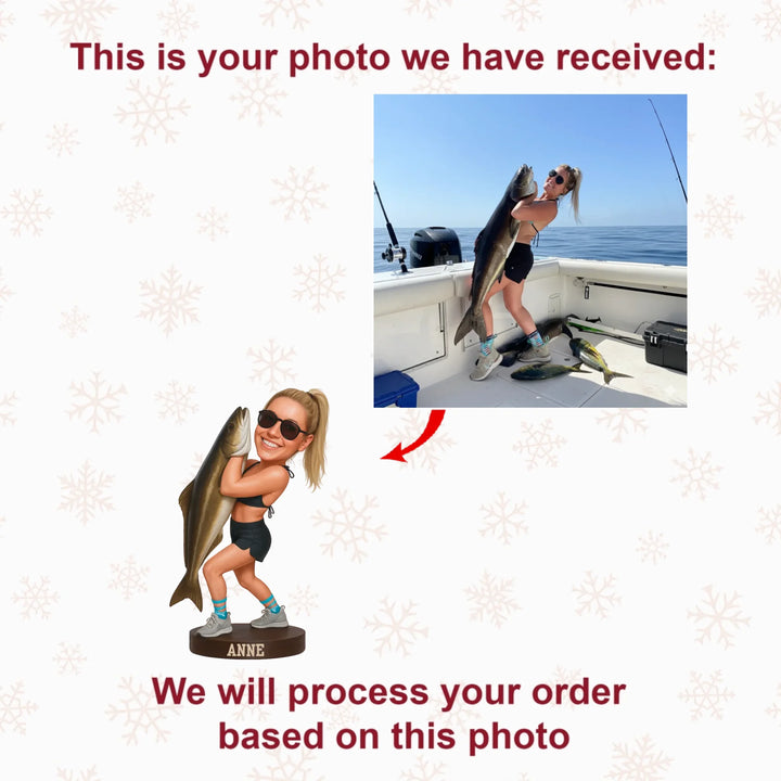 Ocean Queen - Personalized Photo Ornament - Christmas Gift For Fishing Lovers AGP0DH035