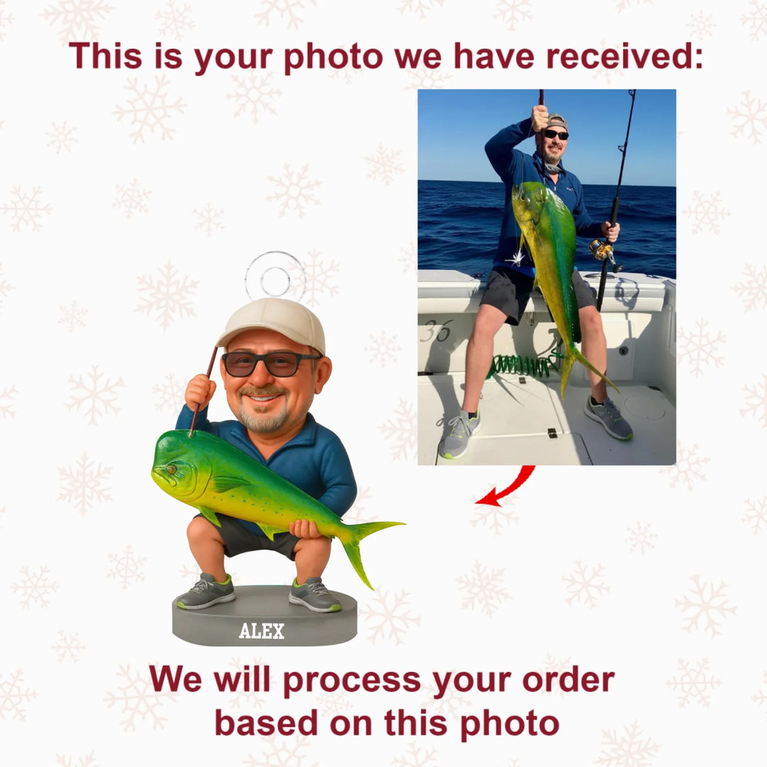 Angler Glory - Personalized Photo Ornament - Christmas Gift For Fishing Lovers AGP0DH030