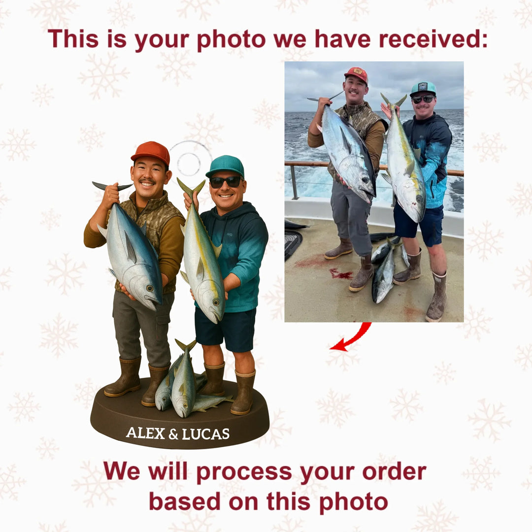 Ocean Champions - Personalized Photo Ornament - Christmas Gift For Fishing Lovers AGP0DH029
