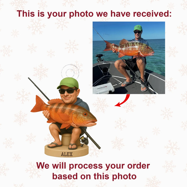 Hooked Victory - Personalized Photo Ornament - Christmas Gift For Fishing Lovers AGP0DH028