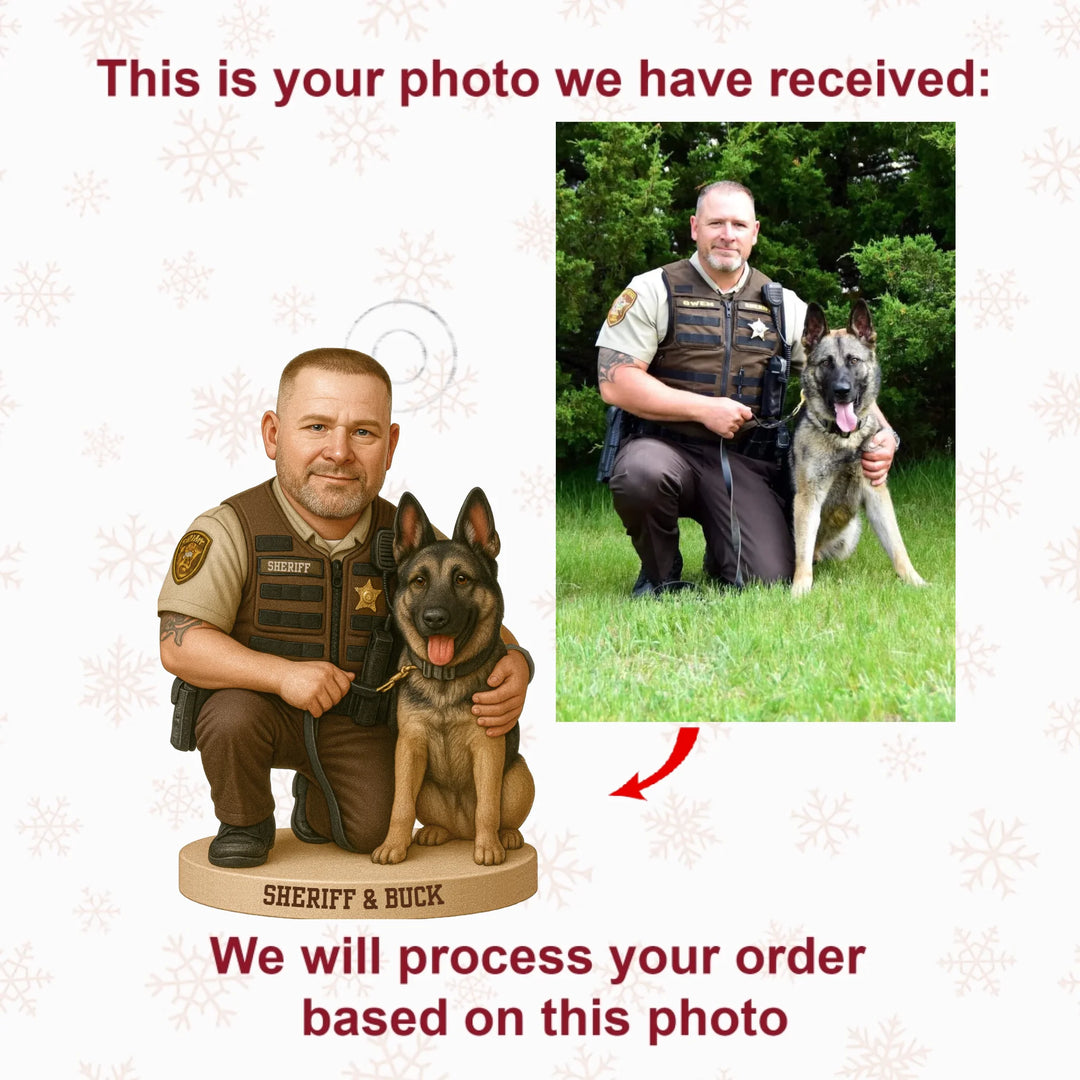 Best Comrade - Personalized Photo Ornament - Christmas Gift For Policeman AGP0DH020