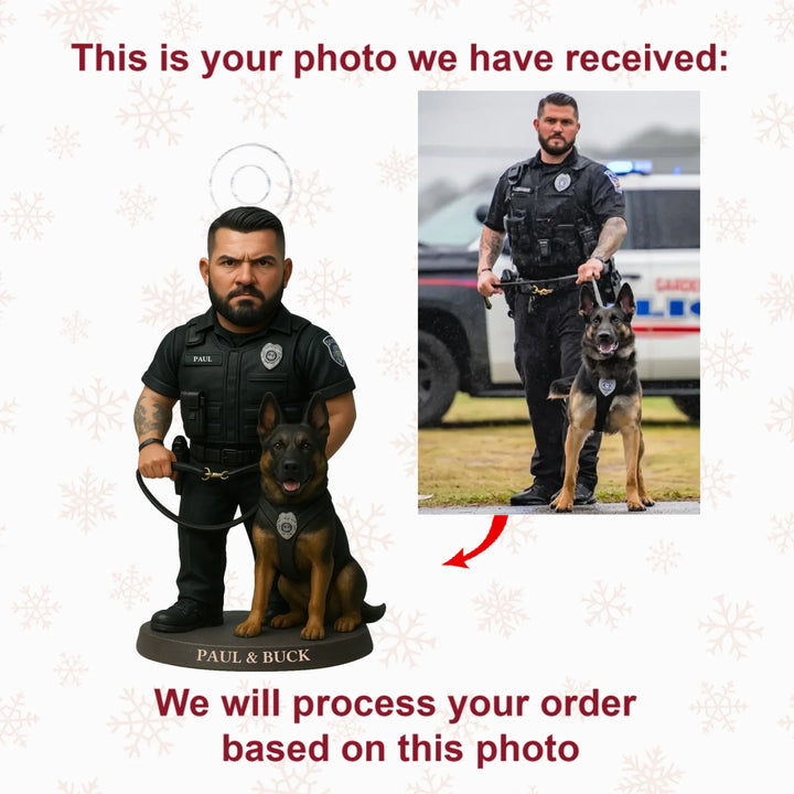 True Comrade - Personalized Photo Ornament - Christmas Gift For Policeman AGP0DH019