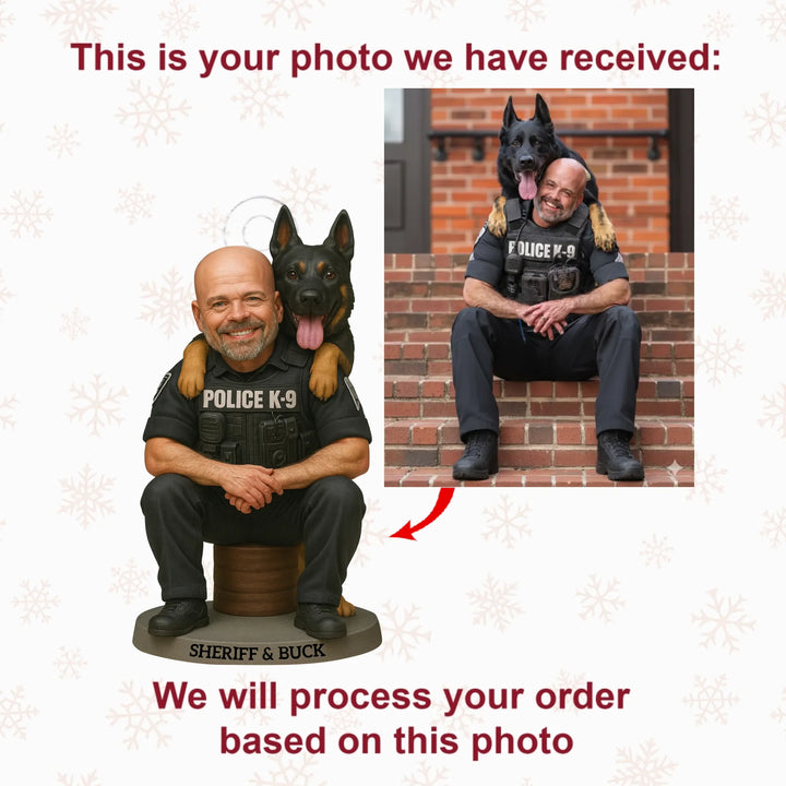 Iron Comrade - Personalized Photo Ornament - Christmas Gift For Policeman AGP0DH018