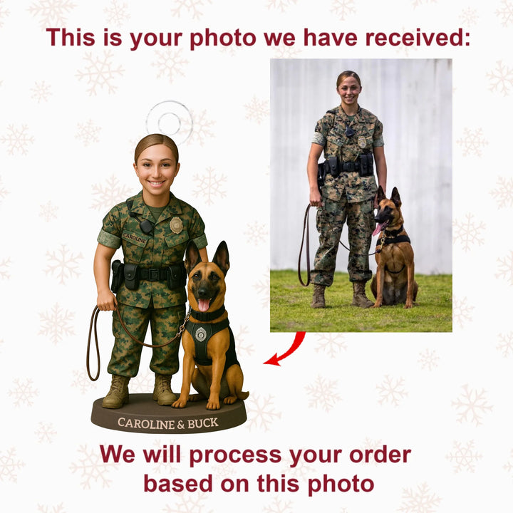 Brave Comrade - Personalized Photo Ornament - Christmas Gift For Policeman AGP0DH017