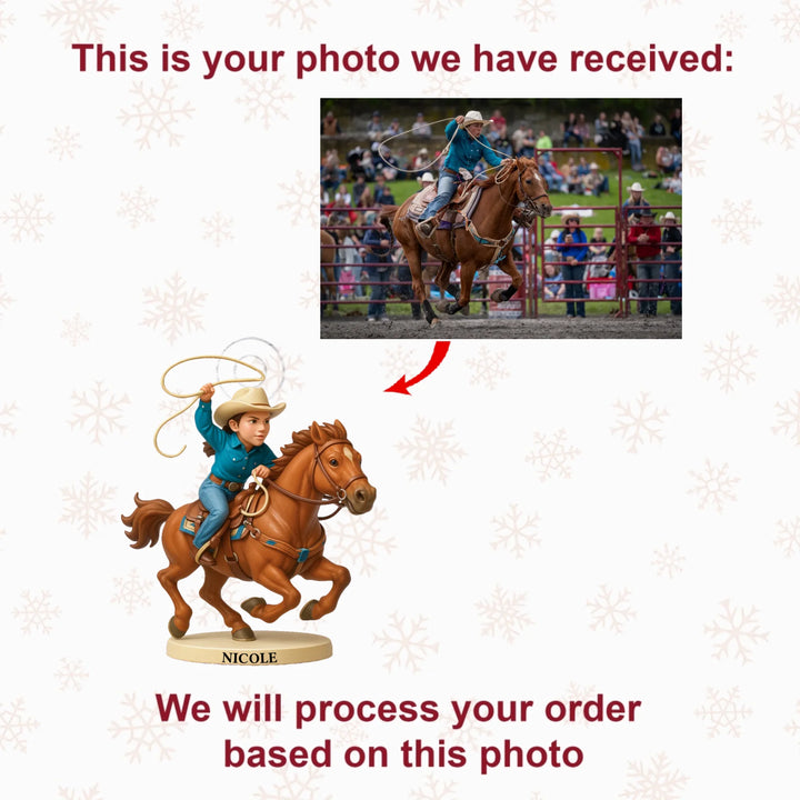 Cowgirl Spirit - Personalized Photo Ornament - Christmas Gift For Horse Lovers AGP0DH011
