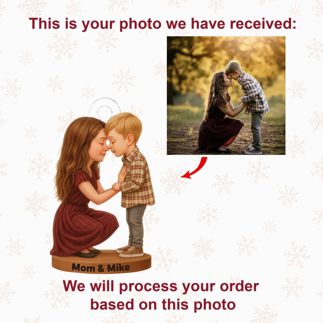 Heart To Heart - Personalized Photo Ornament - Christmas Gift For Family Members AGP0DH001