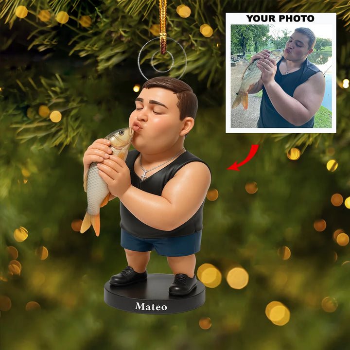 Fishing Vibes - Personalized Photo Ornament - Christmas Gift For Fishing Lovers AGP0NL038