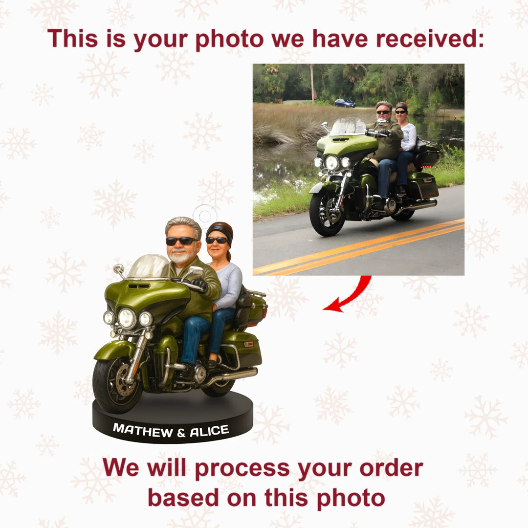 Holiday on Wheels - Personalized Photo Ornament - Christmas Gift For Motorcyclist AGP0HT021
