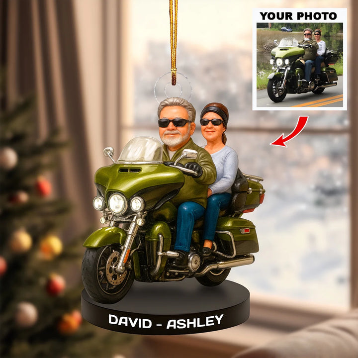 Holiday on Wheels - Personalized Photo Ornament - Christmas Gift For Motorcyclist AGP0HT021