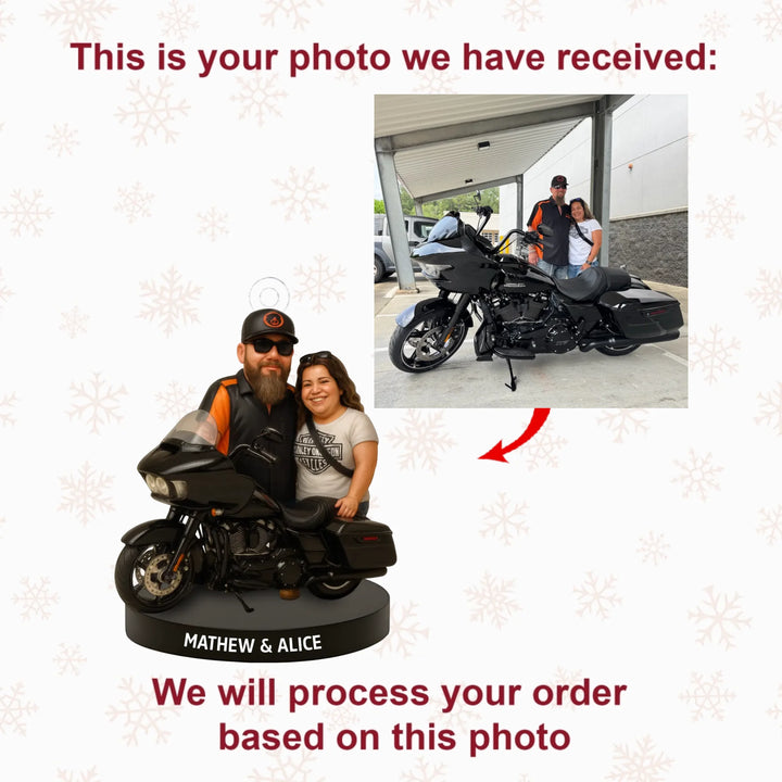 Christmas Ride Together - Personalized Photo Ornament - Christmas Gift For Motorcyclist AGP0HT023
