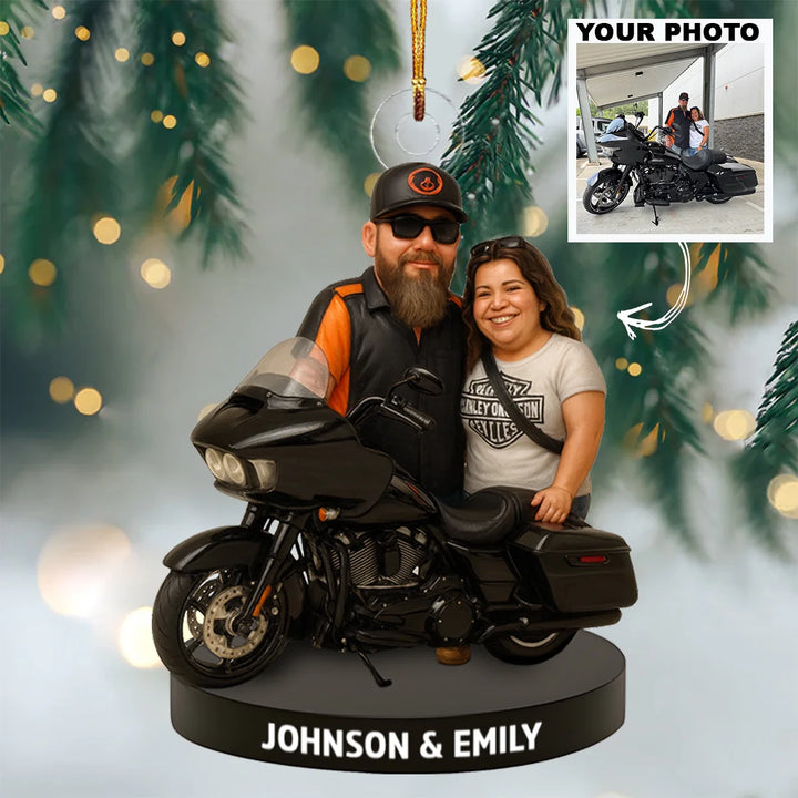 Christmas Ride Together - Personalized Photo Ornament - Christmas Gift For Motorcyclist AGP0HT023