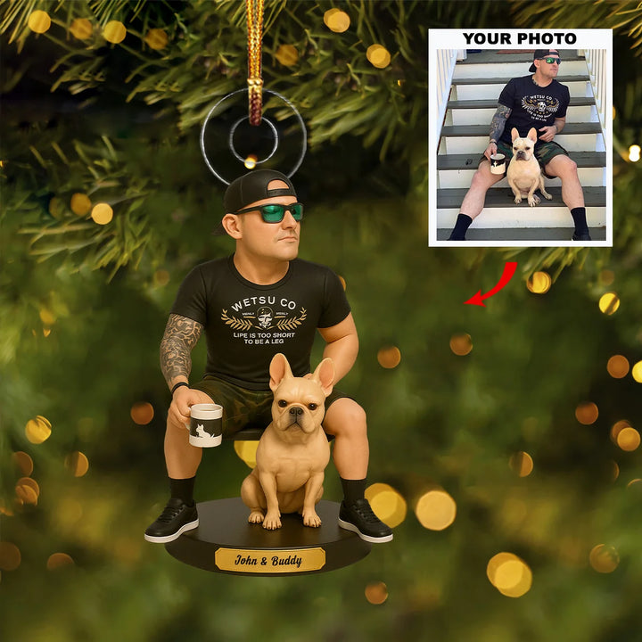 Morning Companions - Personalized Photo Mica Ornament - Christmas Gift For Dog Lovers AGP0QQ023