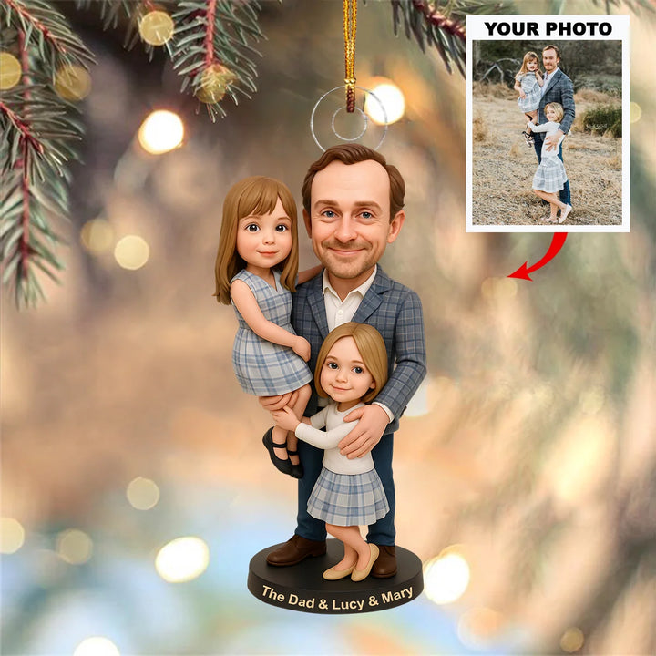 Daddy's Heart - Personalized Photo Ornament - Christmas Gift For Family Members AGP0QQ019