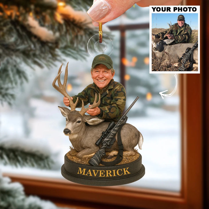 Deer Sniper - Personalized Photo Ornament - Christmas Gift For Hunting Lovers AGP0QQ005