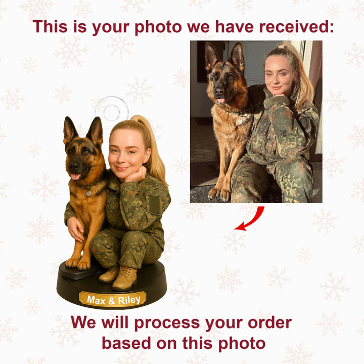 Love Beyond Duty - Personalized Photo Mica Ornament - Christmas Gift For Dog Lovers AGP0QQ021