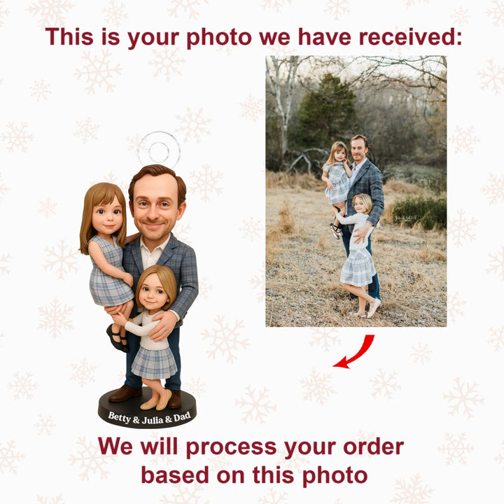 Daddy's Heart - Personalized Photo Ornament - Christmas Gift For Family Members AGP0QQ019