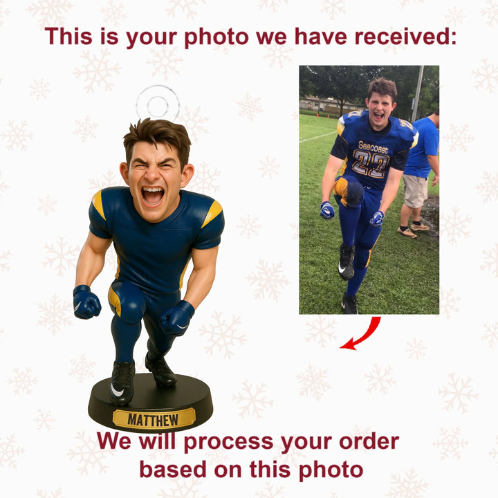 Victory Shout - Personalized Photo Ornament - Christmas Gift For Football Lovers AGP0QQ014